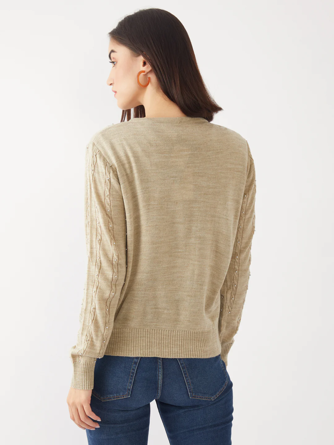 Beige Embellished Cardigan - Image 4