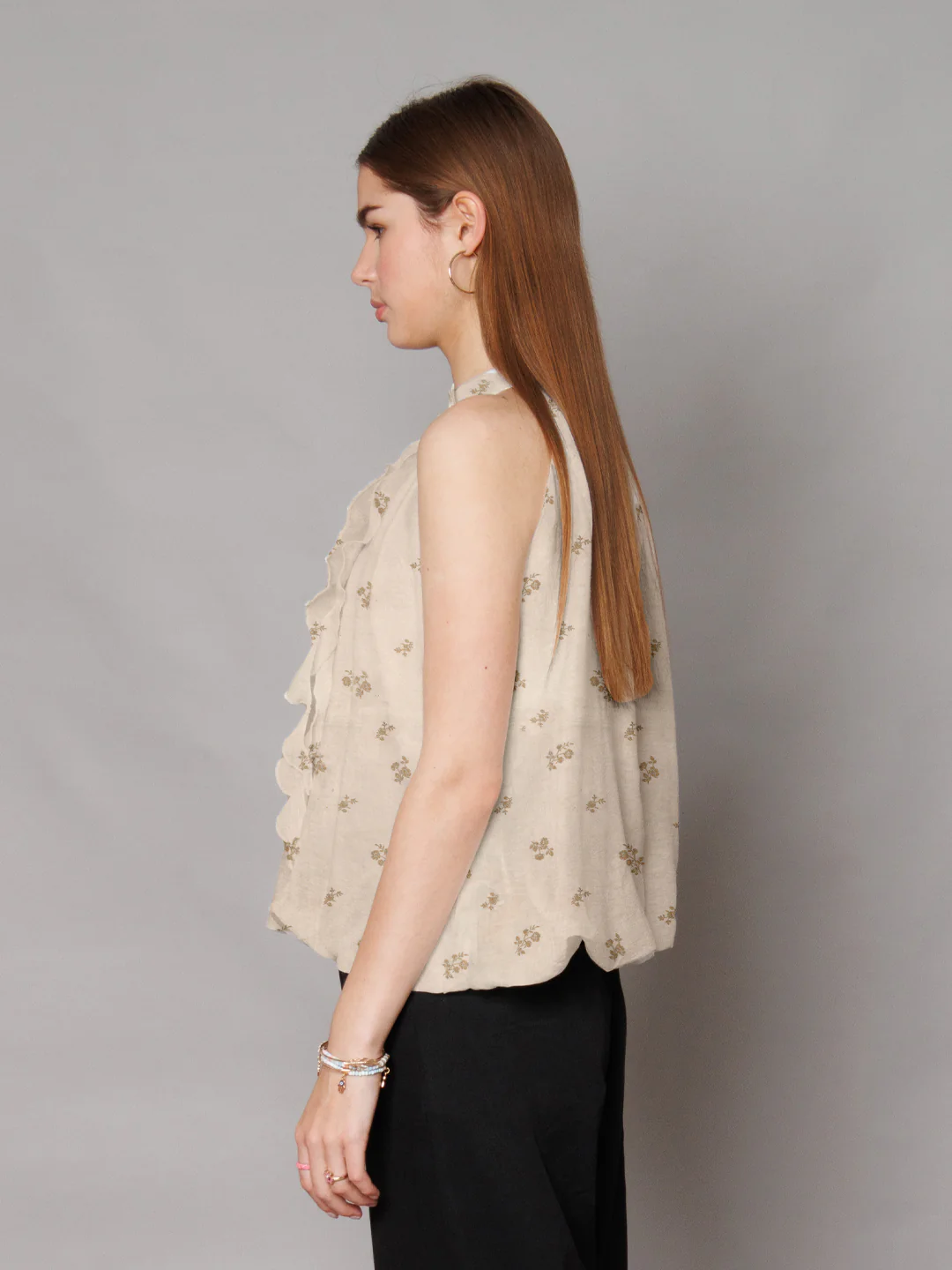 Beige Floral Relaxed Fit Top - Image 3