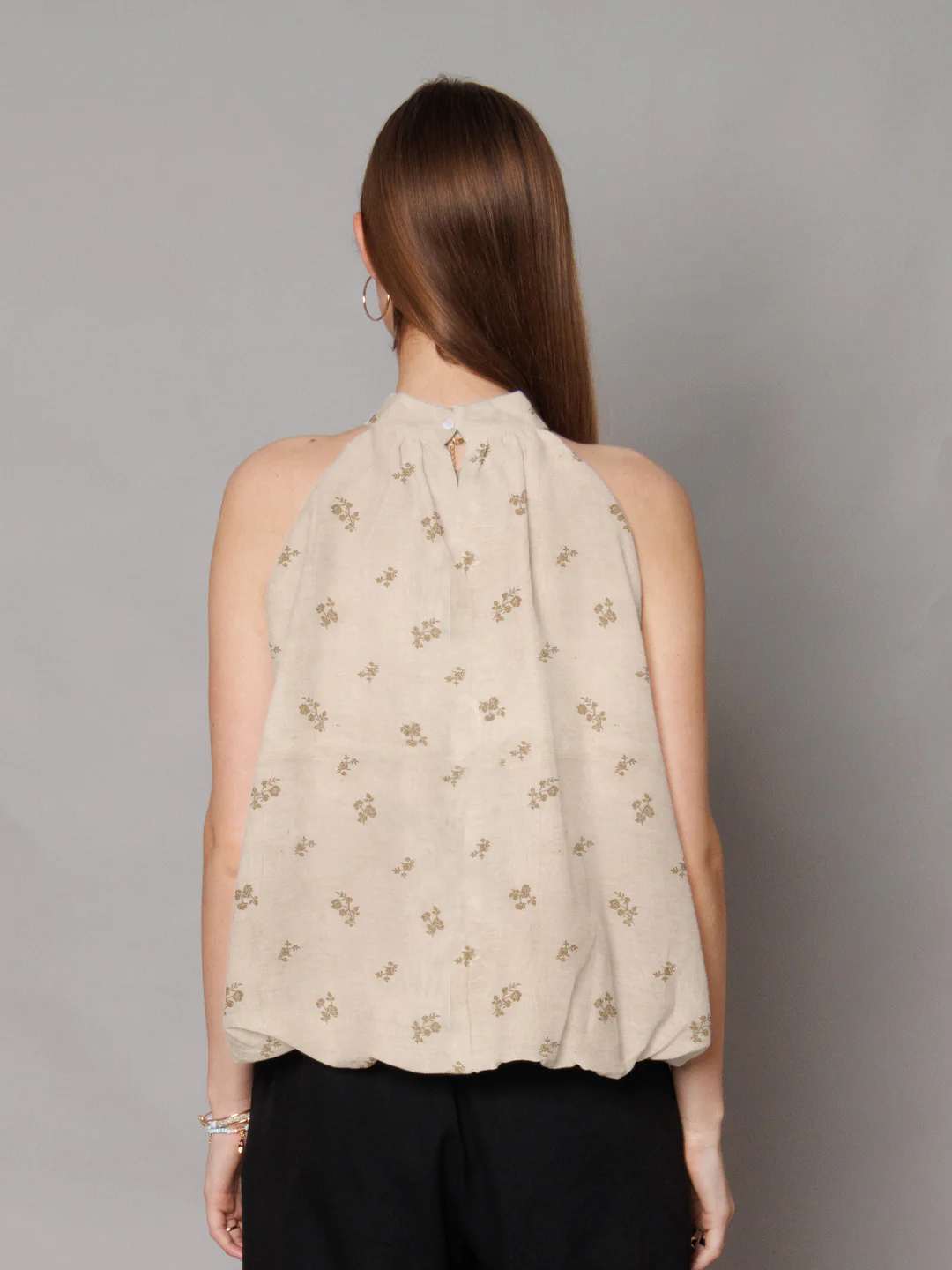 Beige Floral Relaxed Fit Top - Image 4