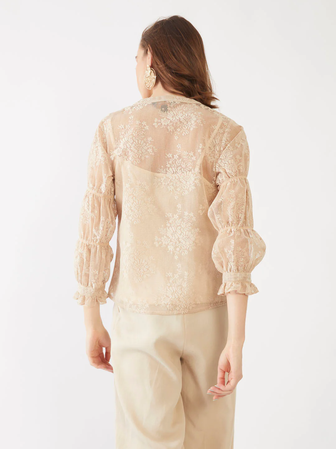 Beige Lace Straight Top - Image 4