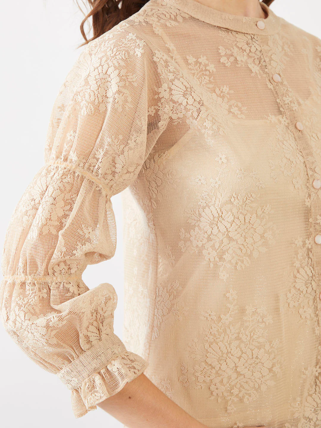 Beige Lace Straight Top - Image 6