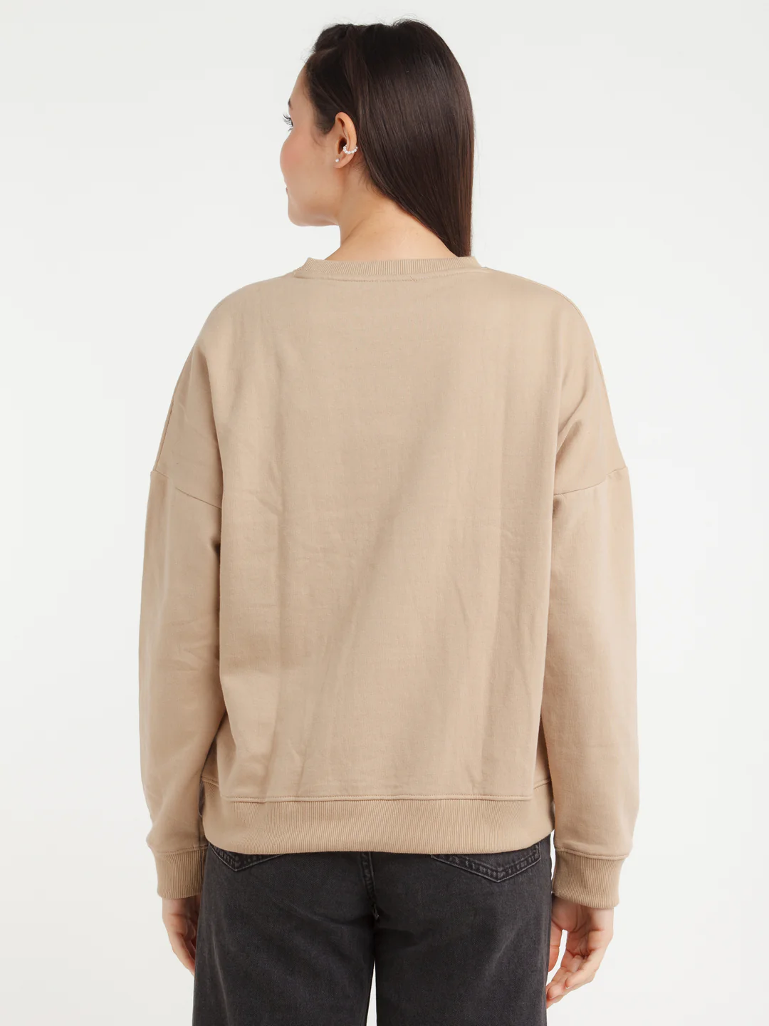 Beige Printed Sweatshirt - Image 4