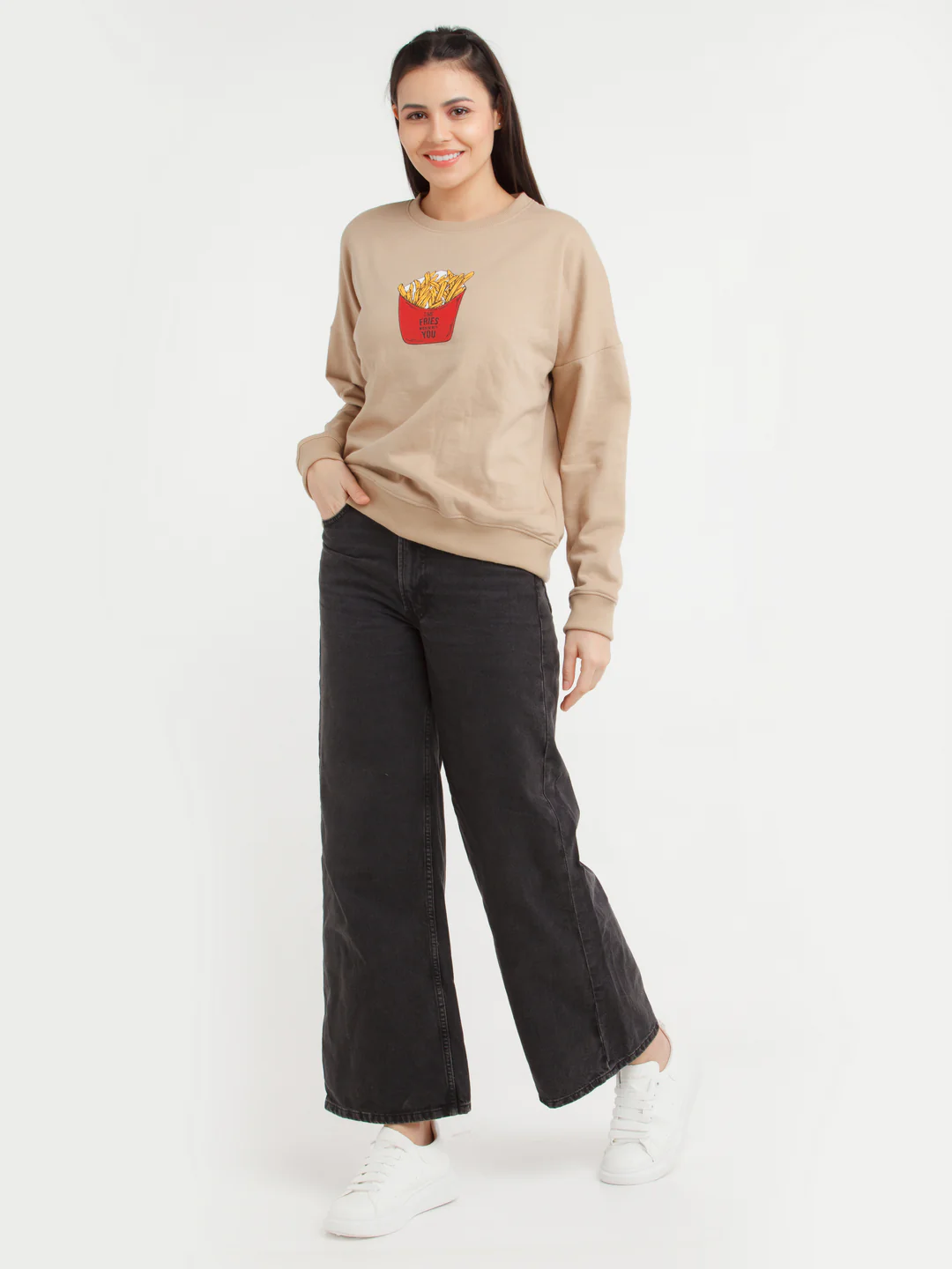 Beige Printed Sweatshirt - Image 5