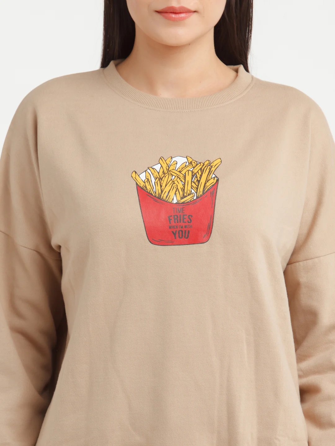 Beige Printed Sweatshirt - Image 6