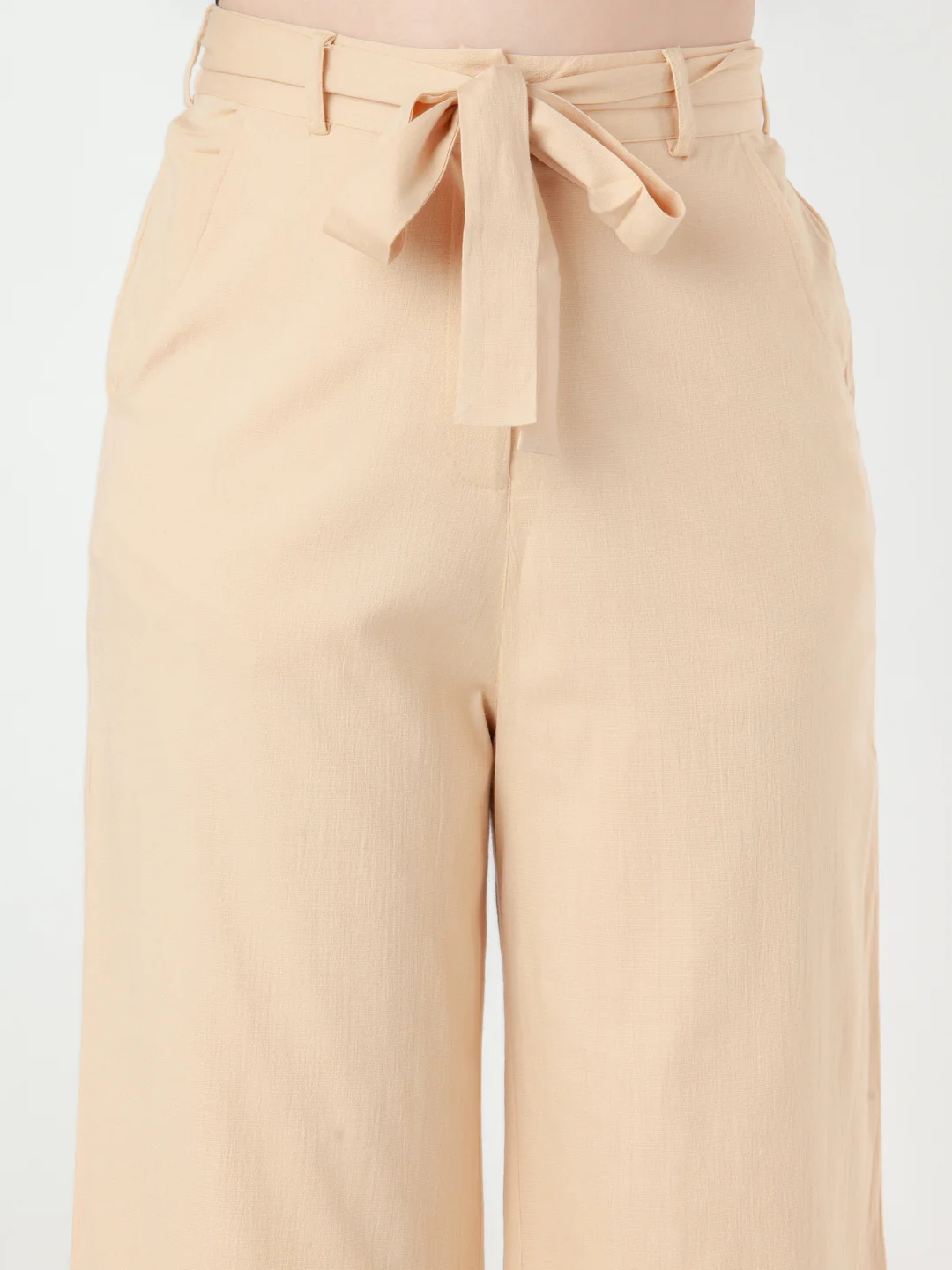 Beige Solid Straight Trouser - Image 6
