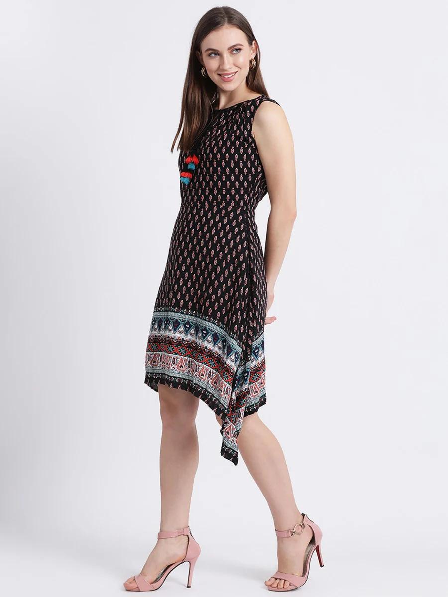 Black Bohemian Sheath Dress - Image 2