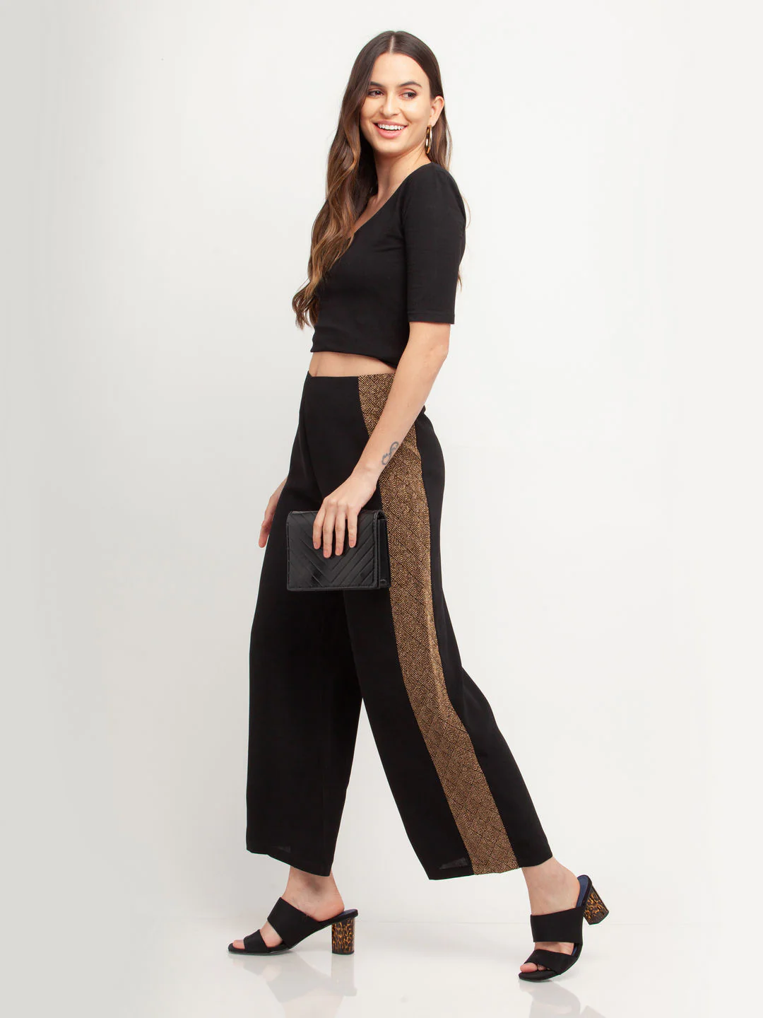 Black Elasticated Palazzo - Image 5