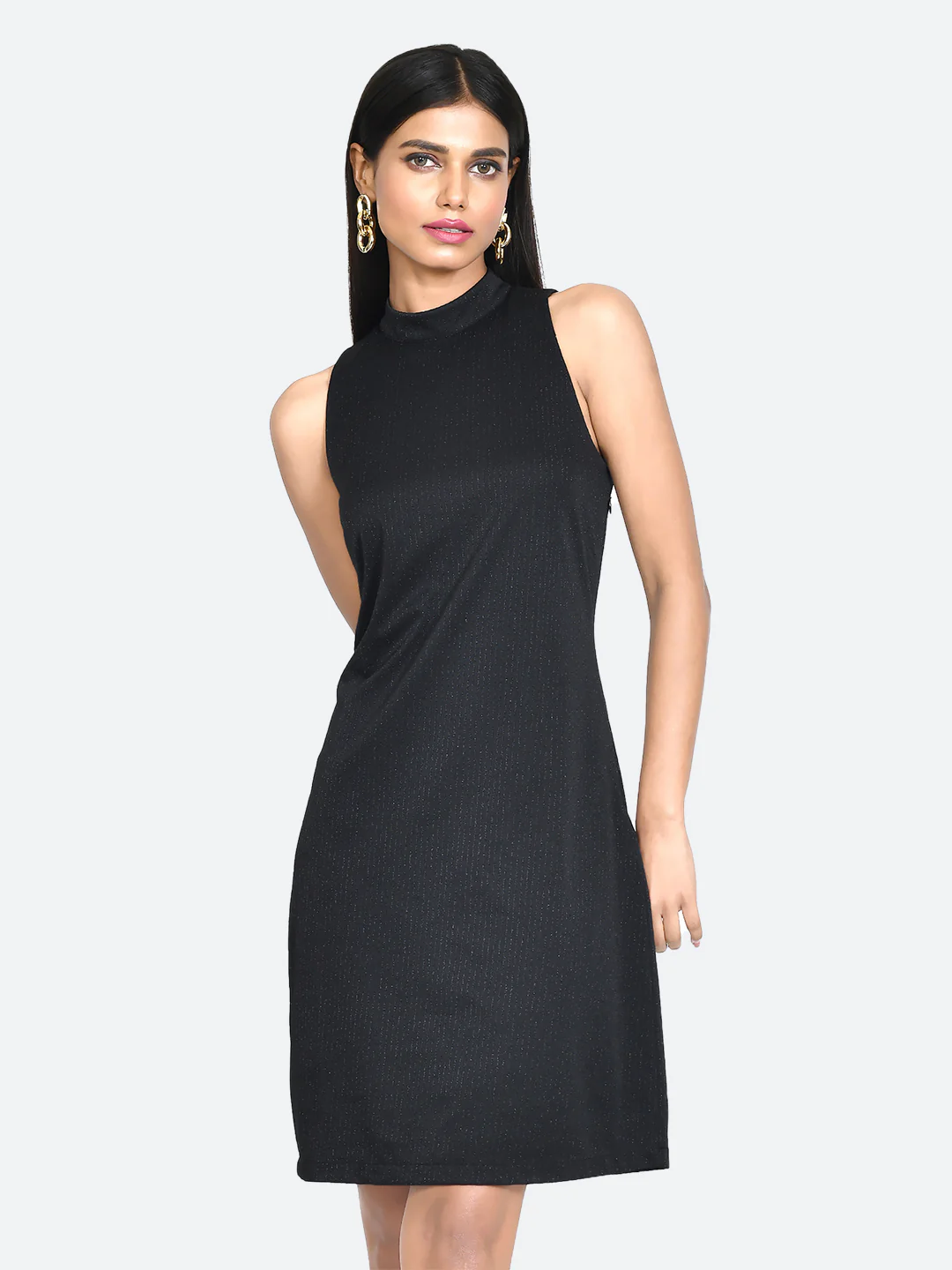 Black Embellished Bodycon Short Dress - Image 2