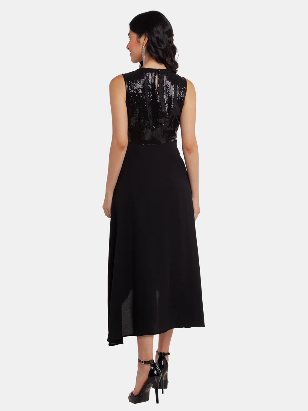 Black Embellished Regular Midi Dress - Image 4
