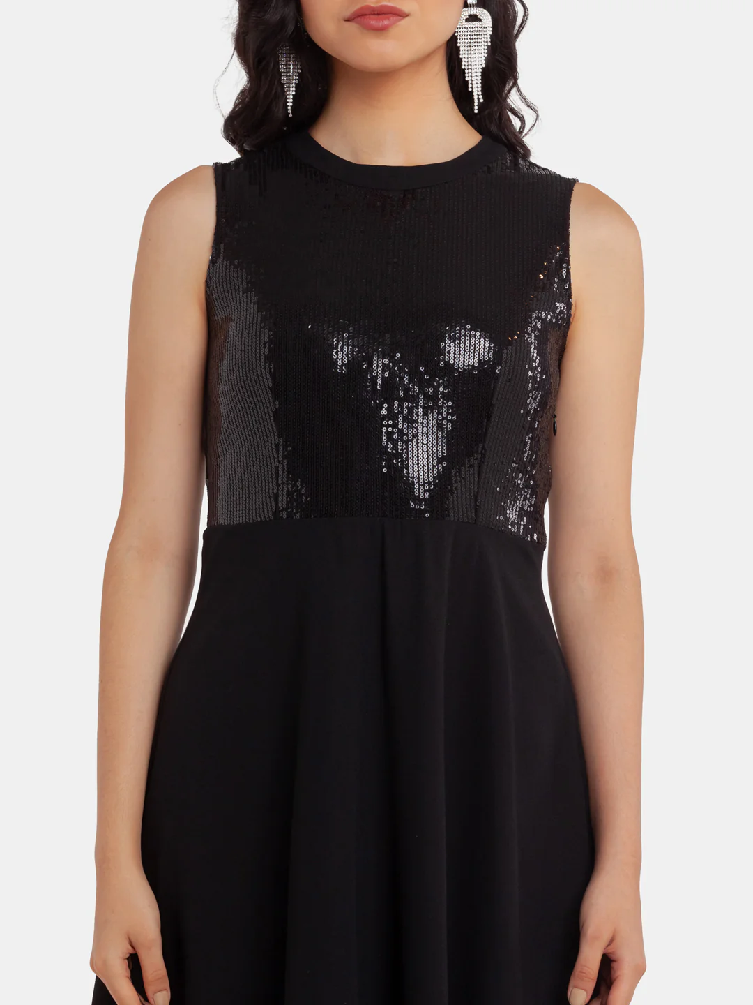 Black Embellished Regular Midi Dress - Image 6