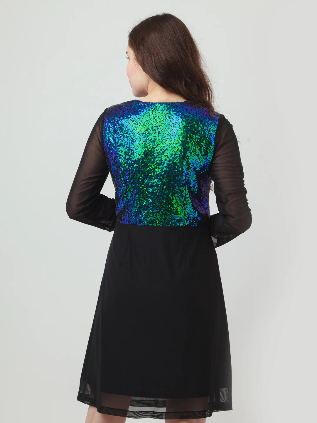 Black Embellished Short Dress - Image 4