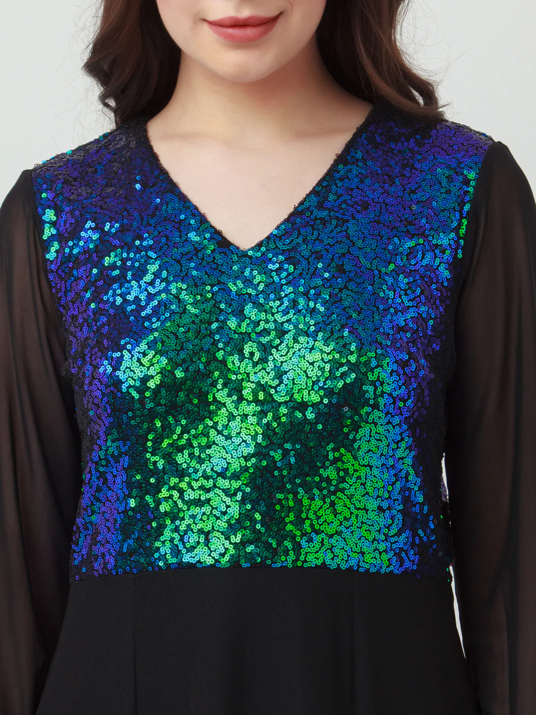 Black Embellished Short Dress - Image 6