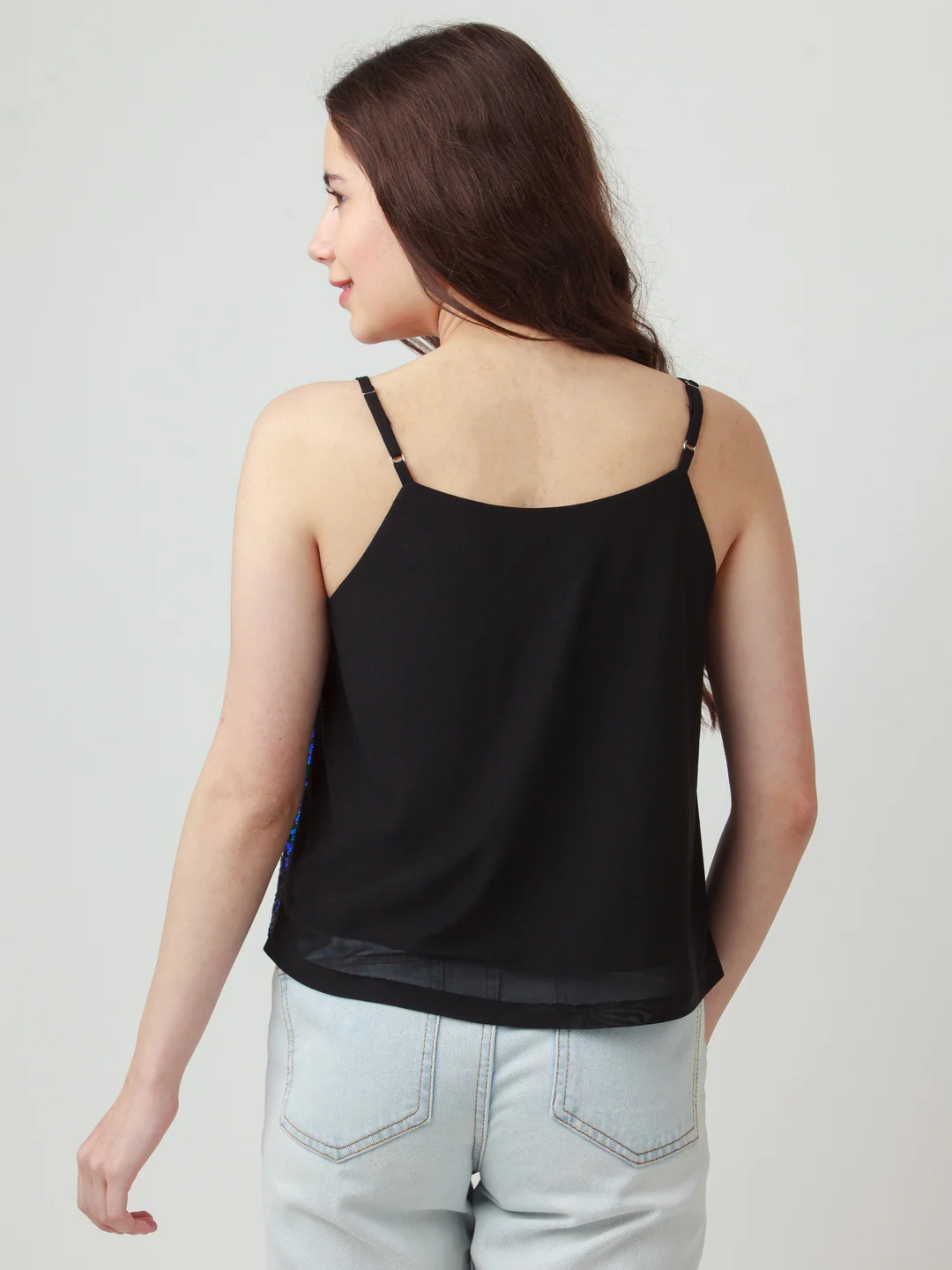 Black Embellished Strappy Top - Image 4