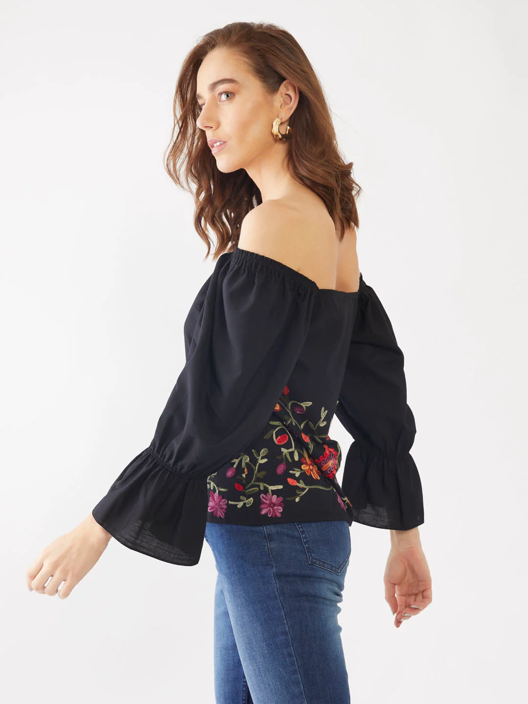 Black Embroidered Straight Top - Image 3