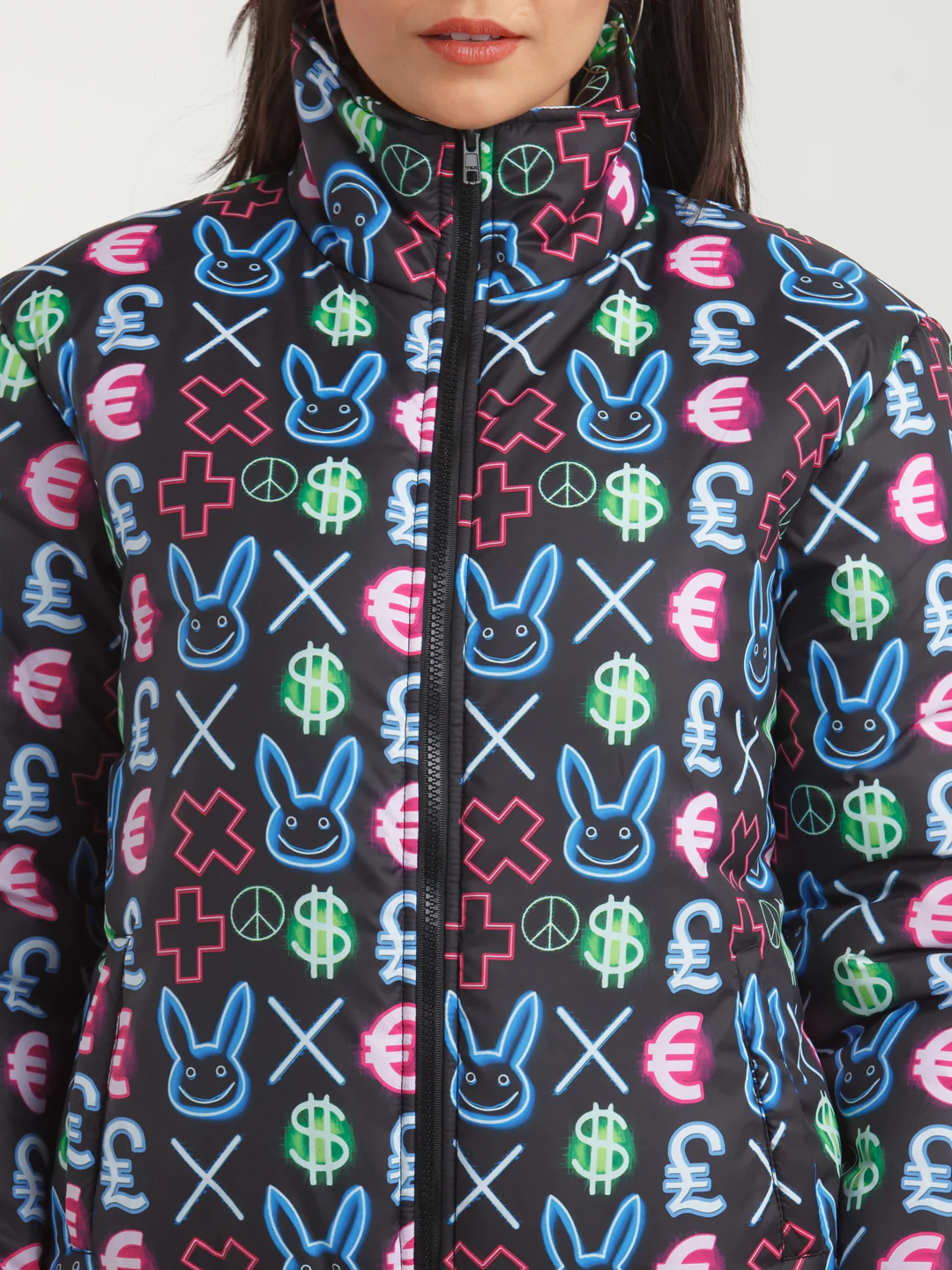 Black Graphic Print Jacket - Image 6