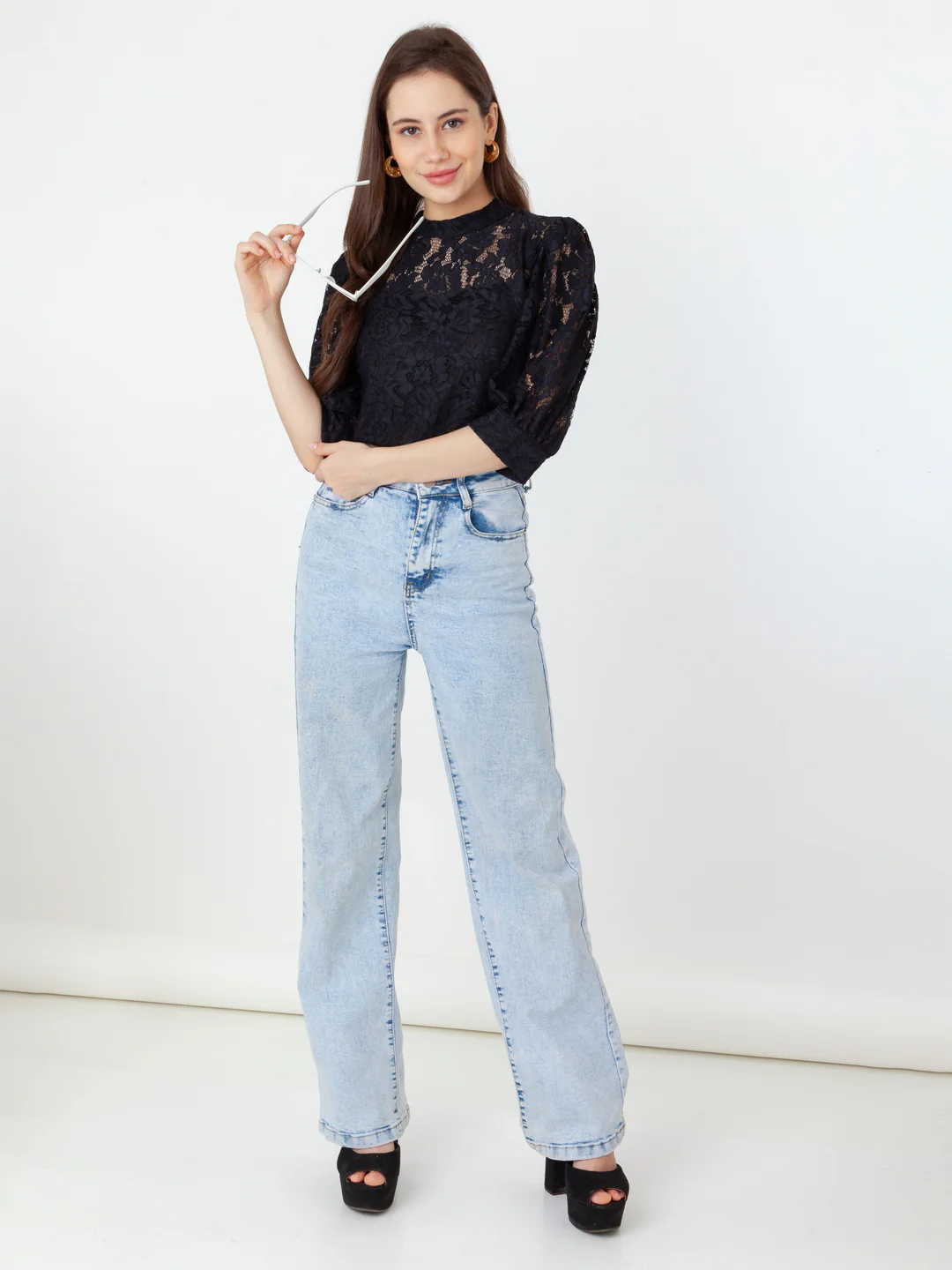 Black Lace Regular Top - Image 5