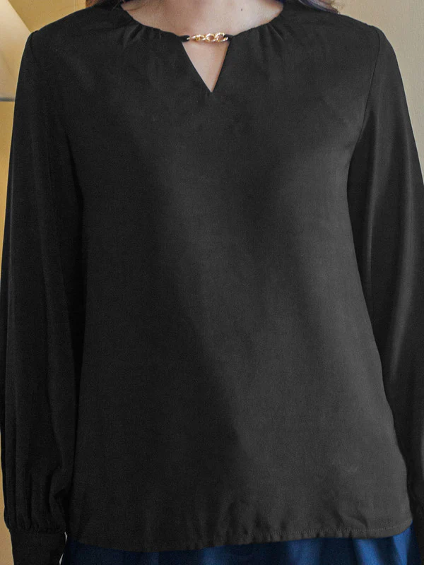 Black Plain Basic Top - Image 6