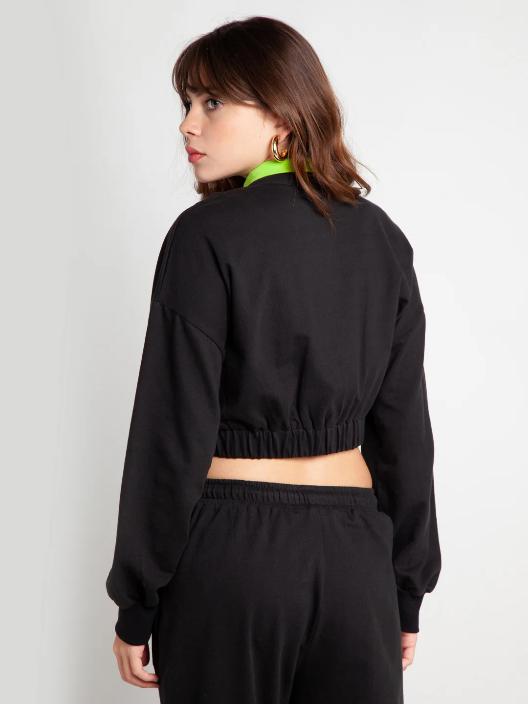 Black Printed Elasticated Jacket - Image 6