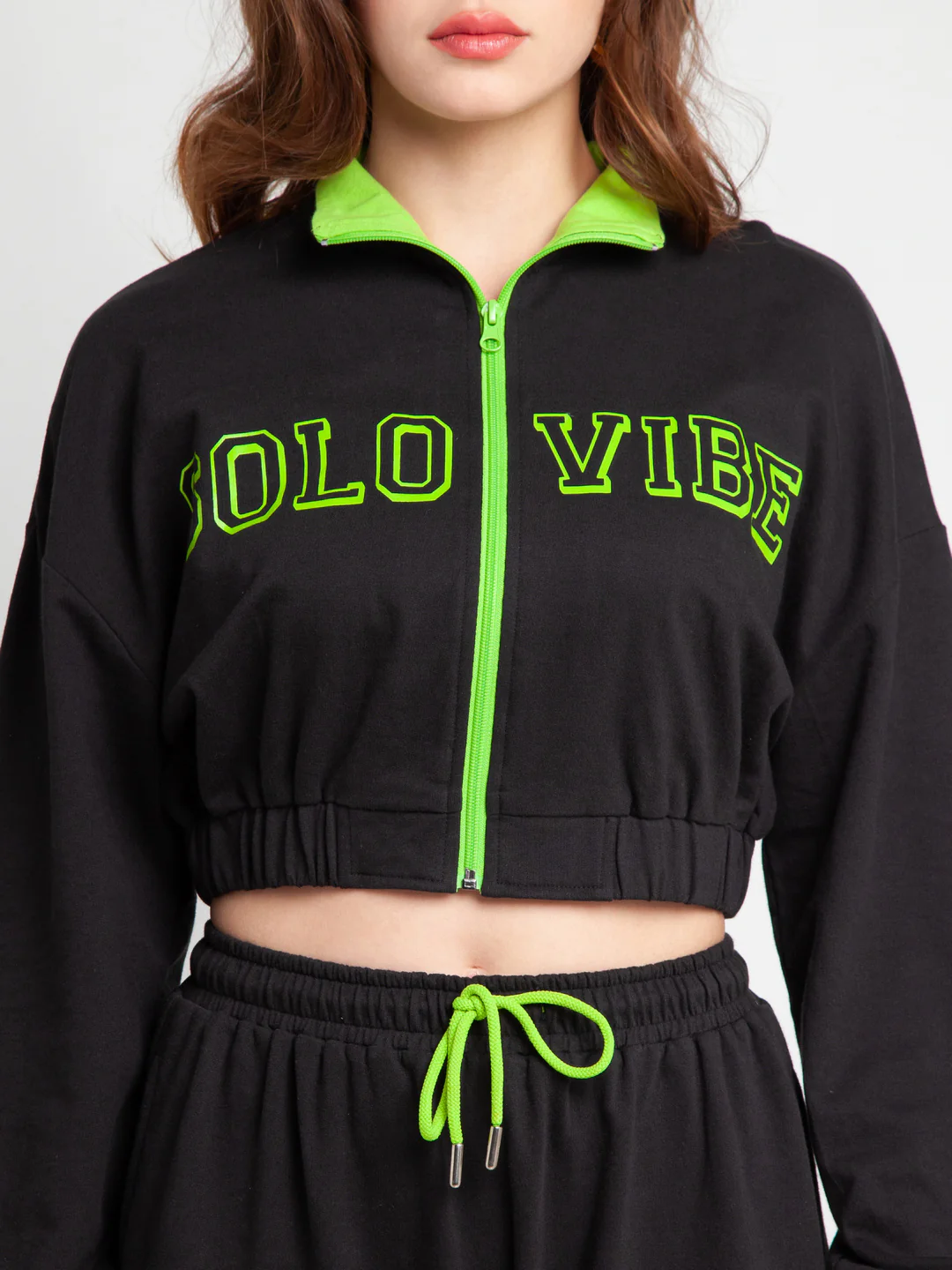 Black Printed Elasticated Jacket - Image 8