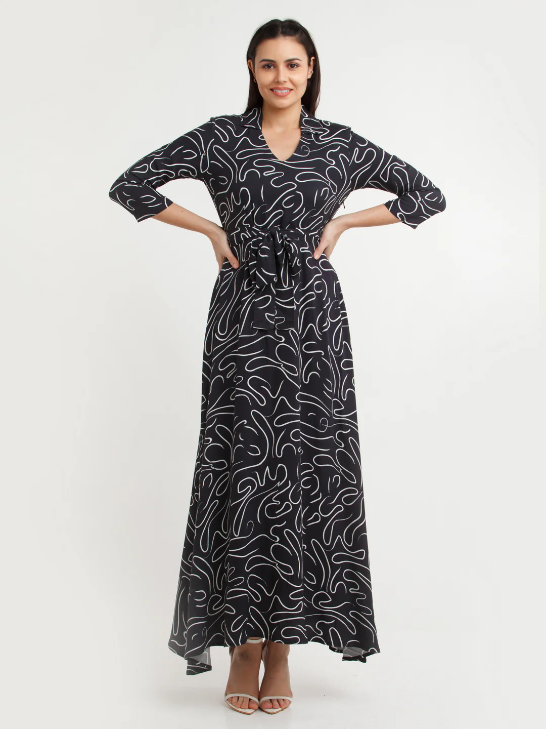 Black Printed Maxi Dress - Image 2