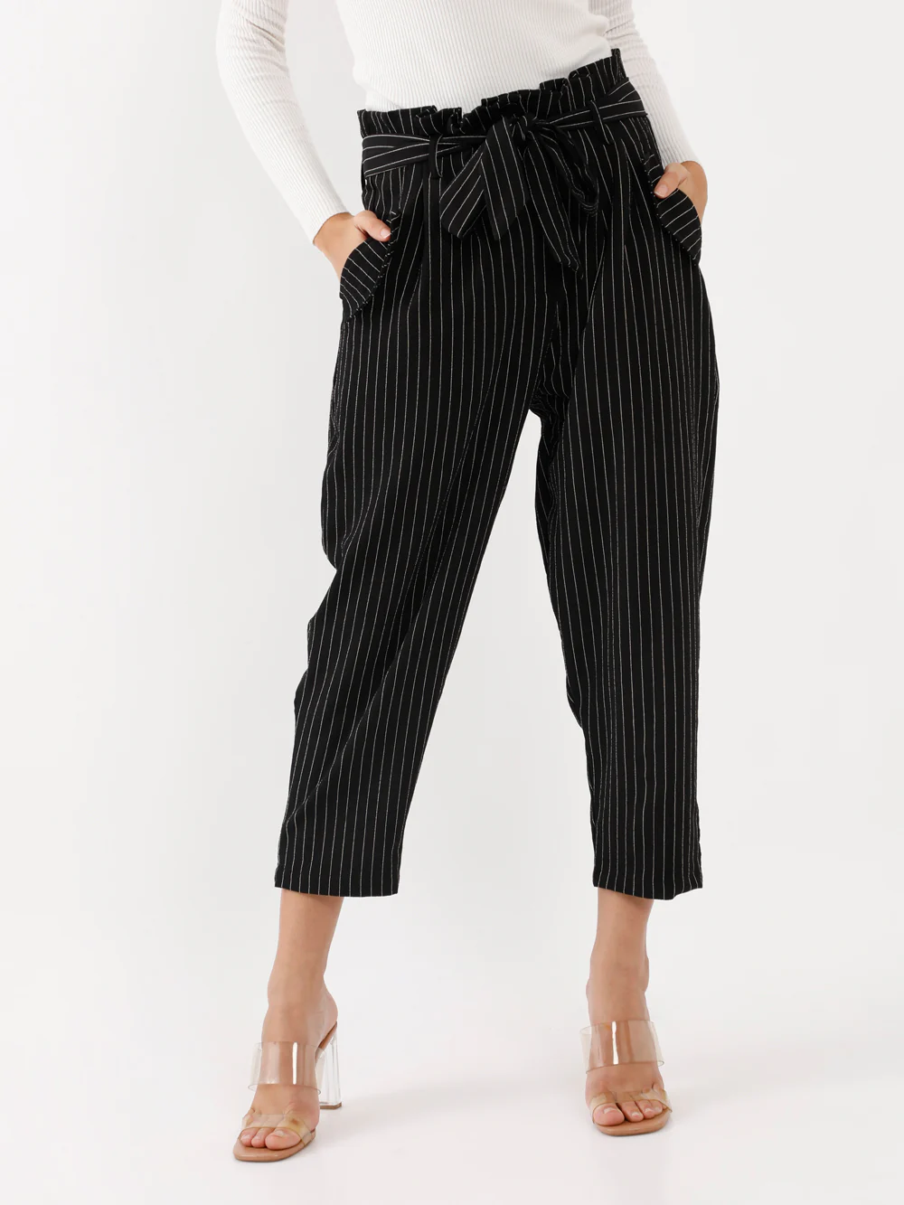 Black Printed Pleated Trouser - Image 2