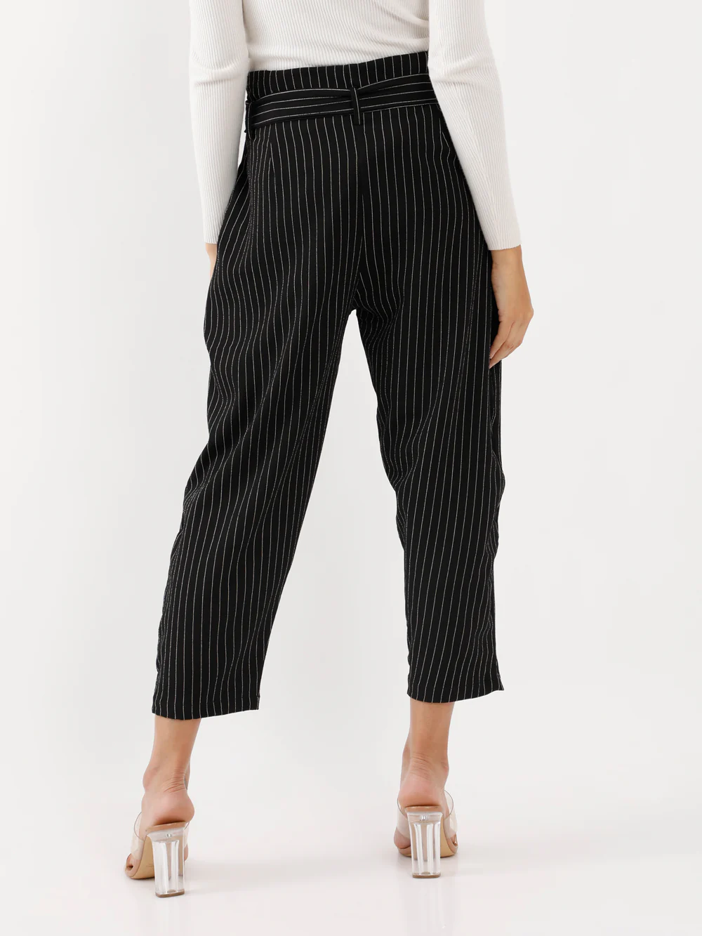 Black Printed Pleated Trouser - Image 4