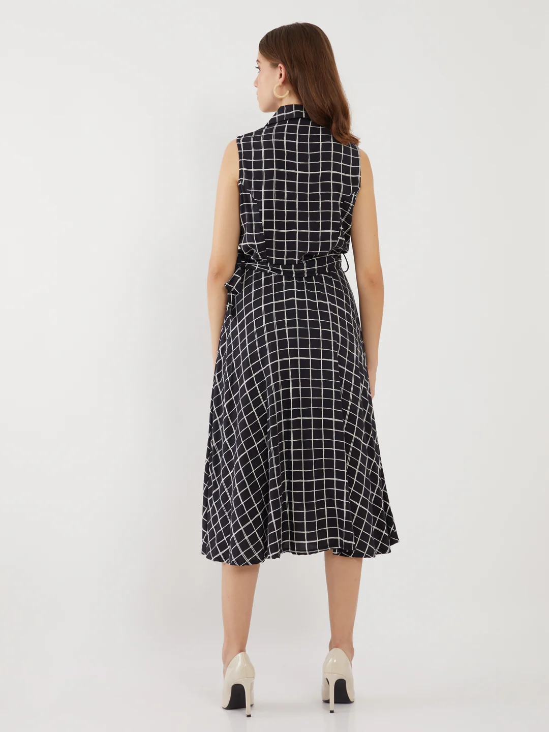 Black Printed Shirt Dress Midi Dress - Image 4