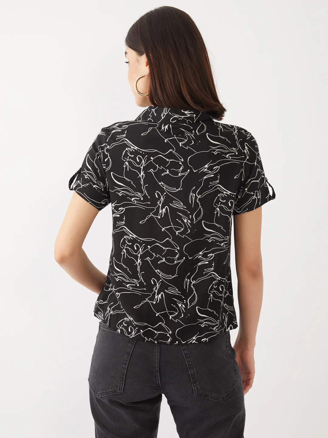Black Printed Shirt - Image 4