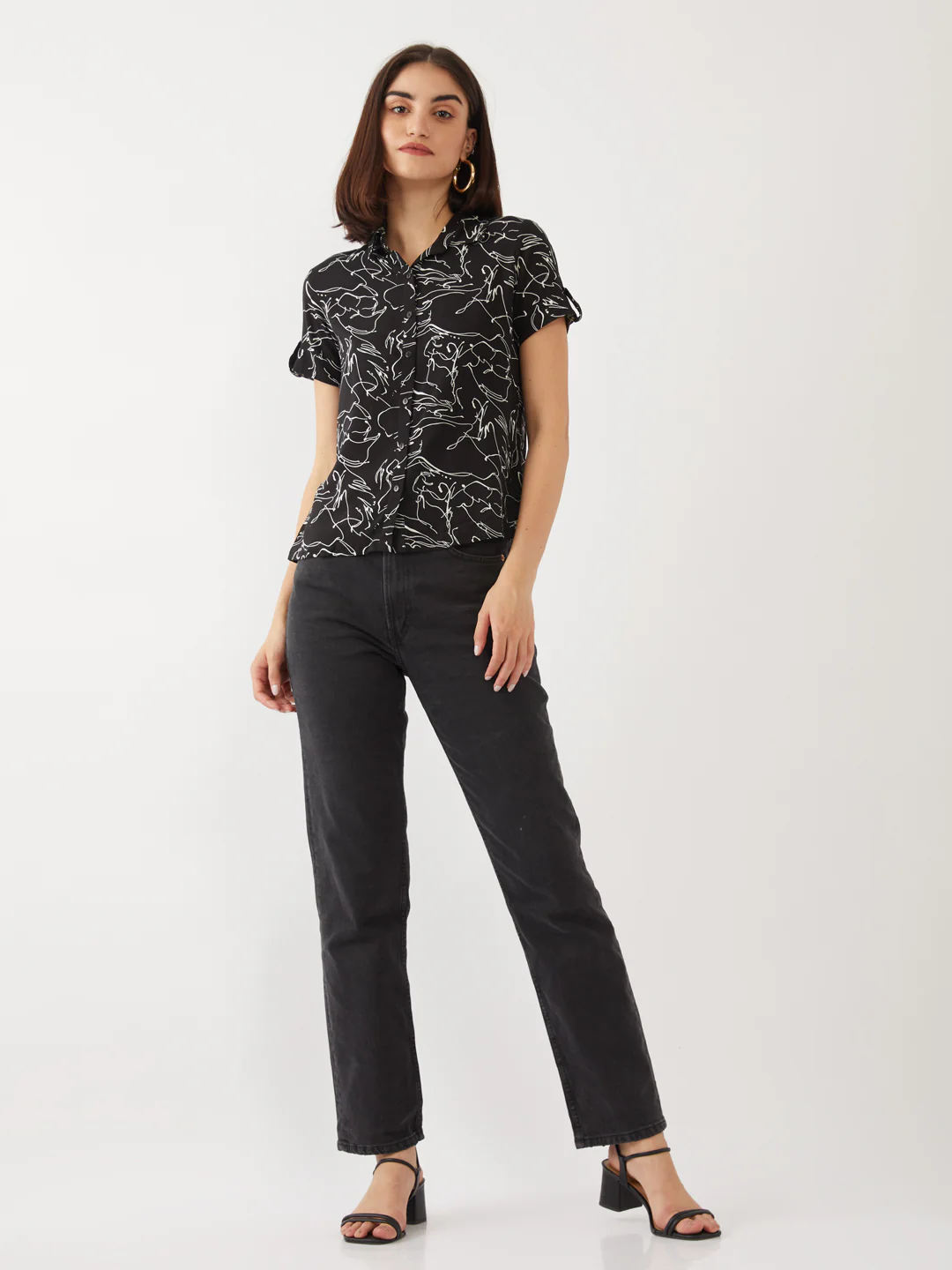 Black Printed Shirt - Image 5