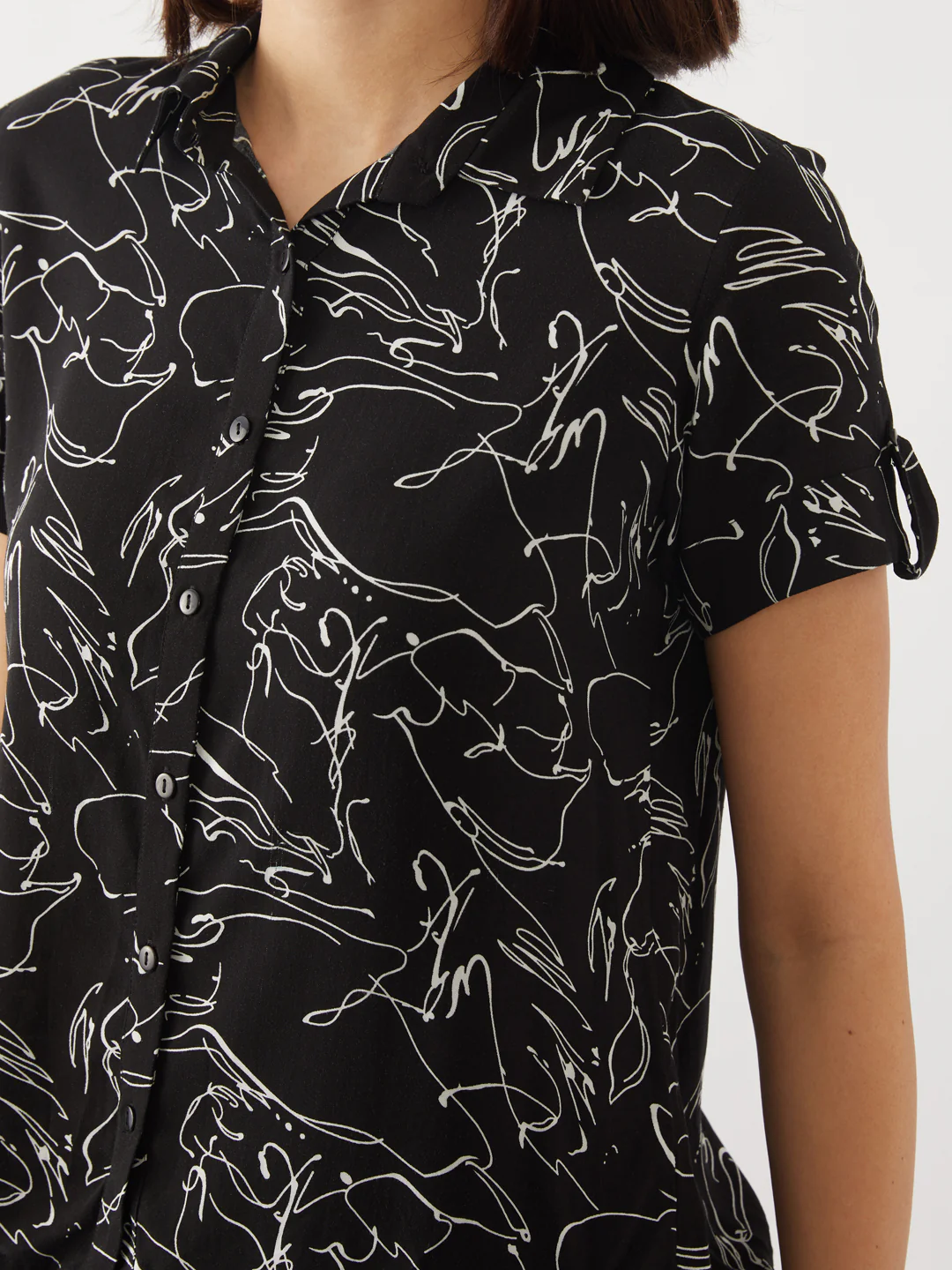 Black Printed Shirt - Image 6