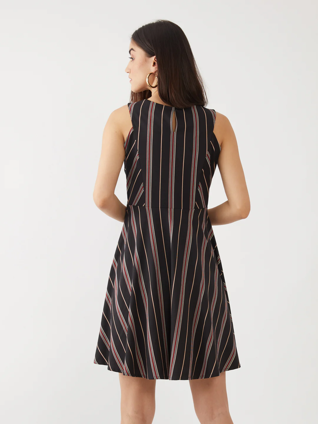 Black Printed Short Dress - Image 4