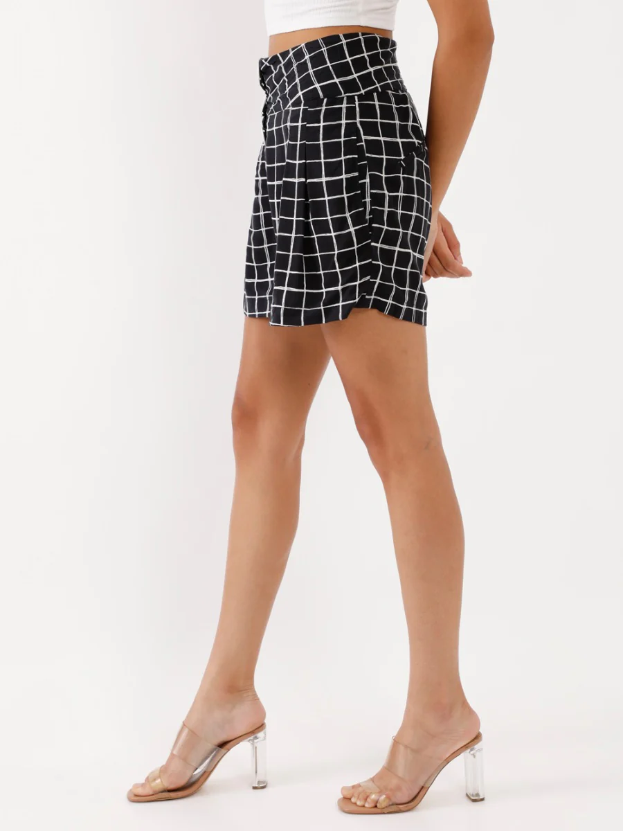Black Printed Shorts - Image 3