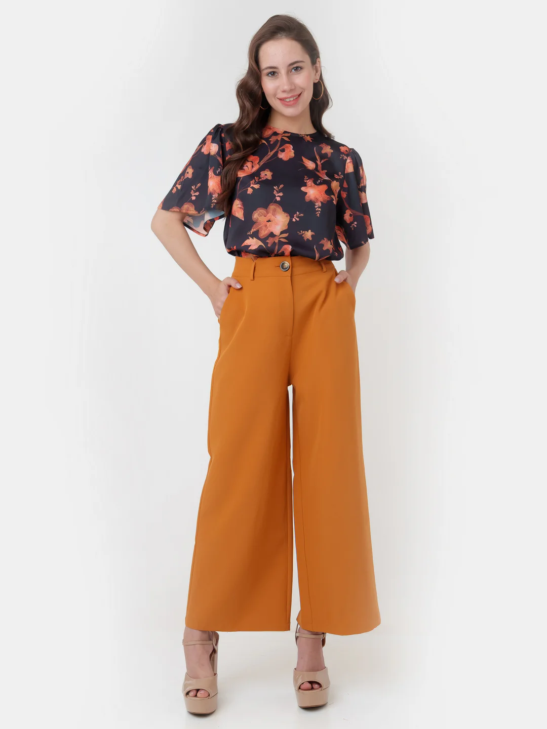 Black Printed Straight Top - Image 5