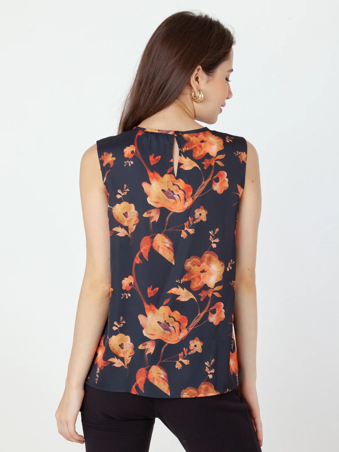 Black Printed Straight Top - Image 4