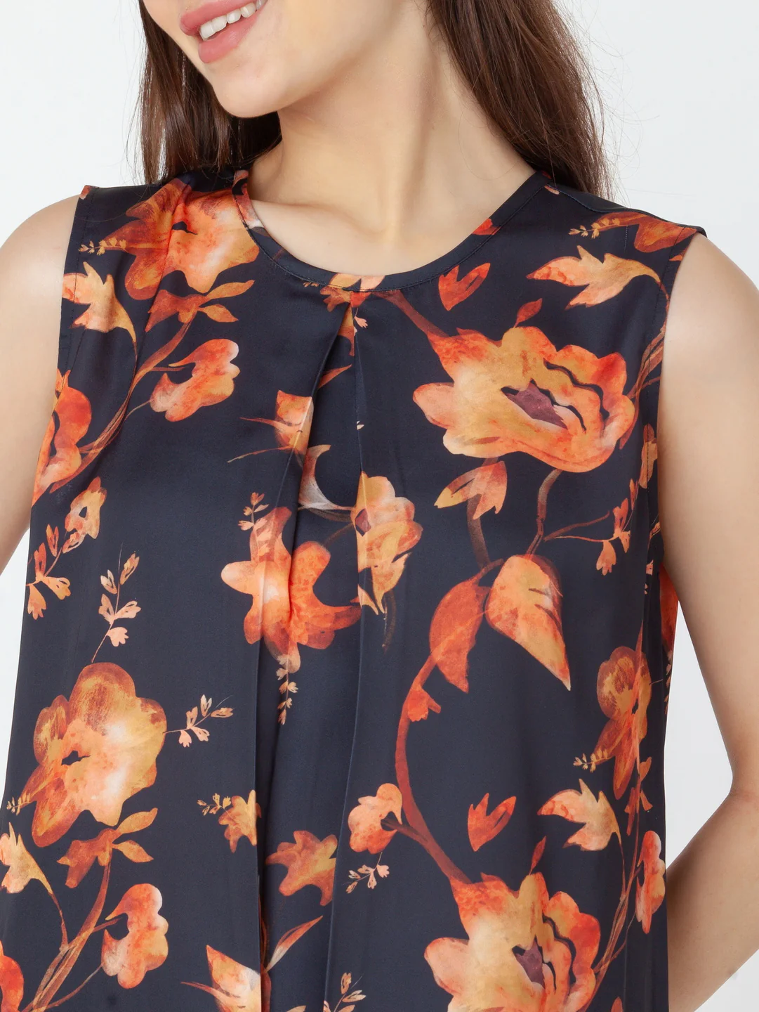 Black Printed Straight Top - Image 6