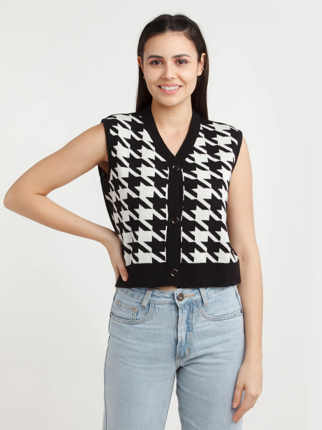 Black Printed Sweater - Image 2