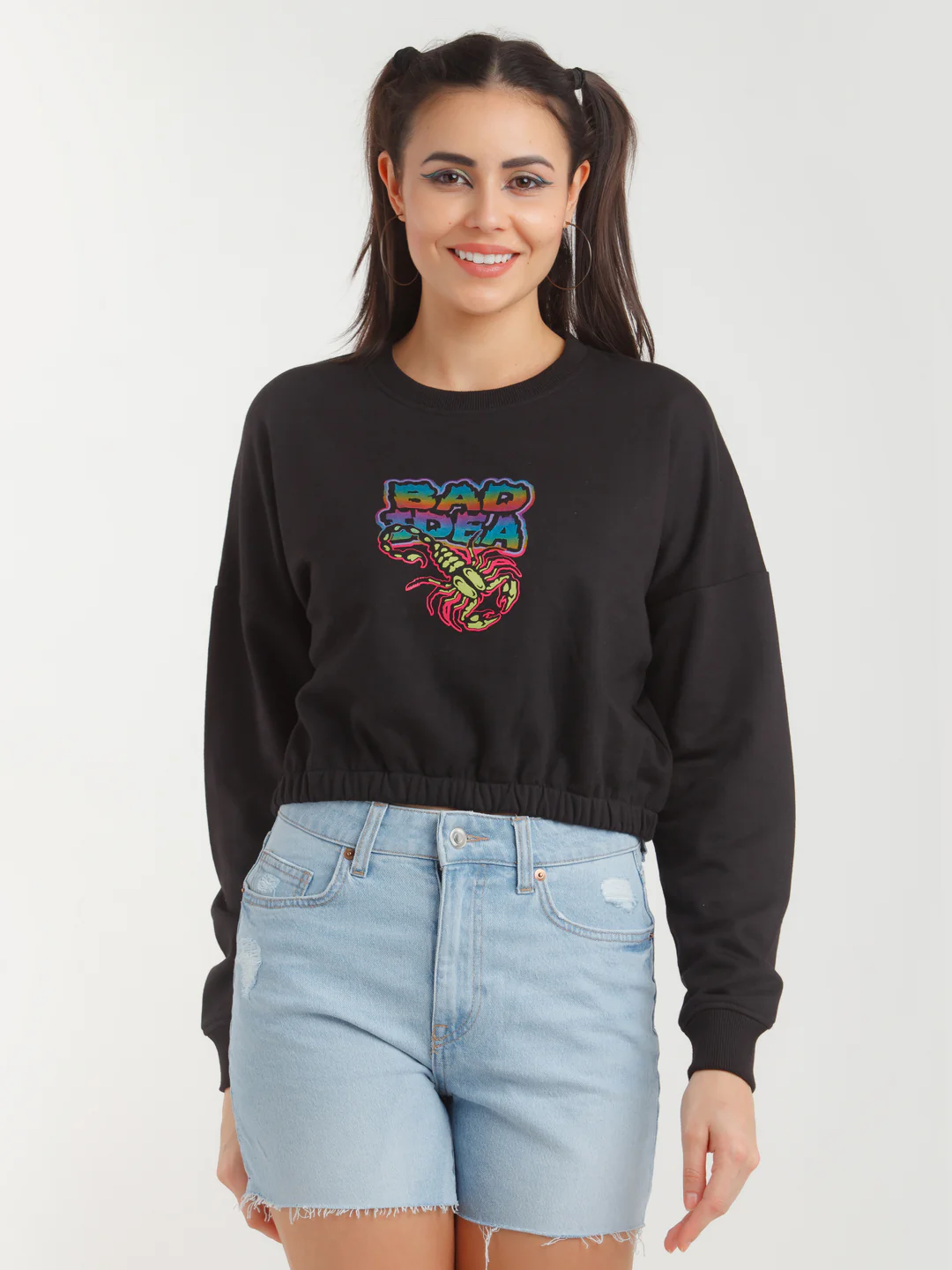 Black Printed Sweatshirt - Image 3