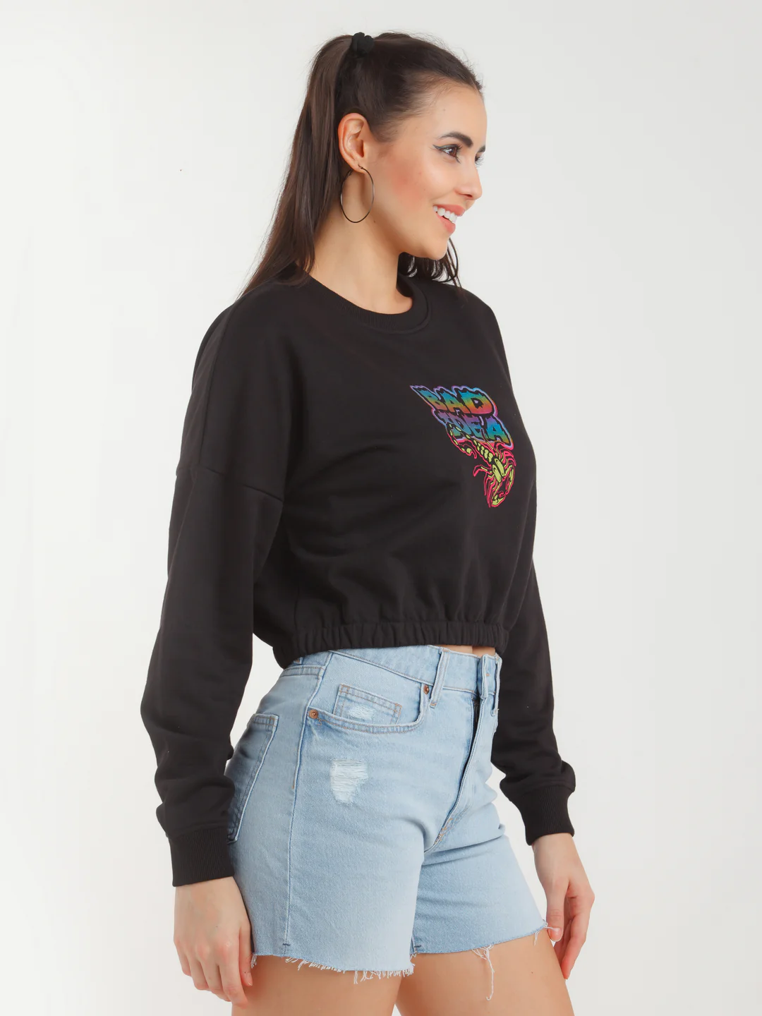 Black Printed Sweatshirt - Image 4
