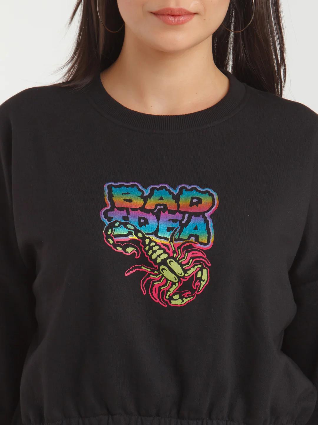 Black Printed Sweatshirt - Image 6