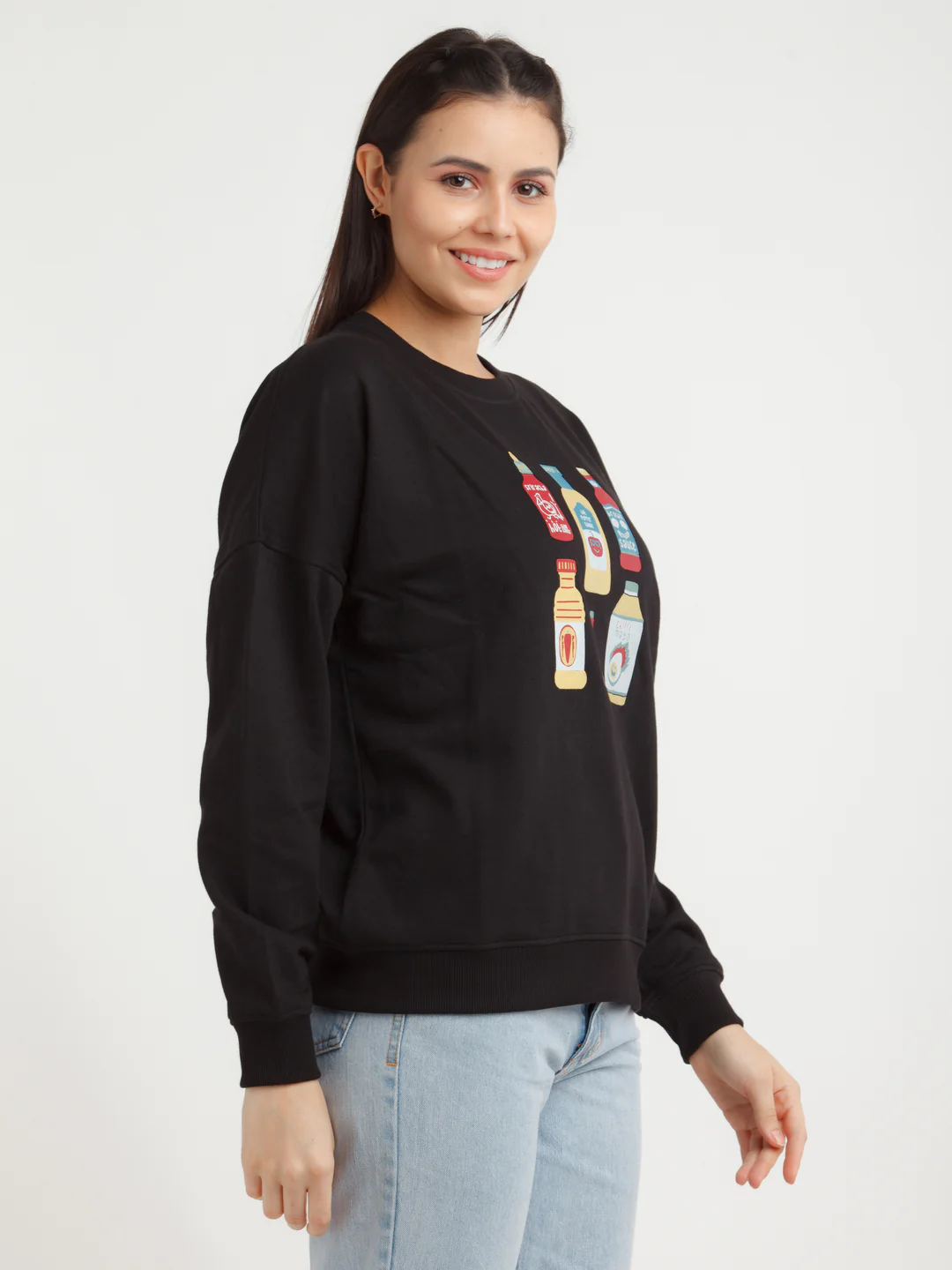 Black Printed Sweatshirt - Image 3