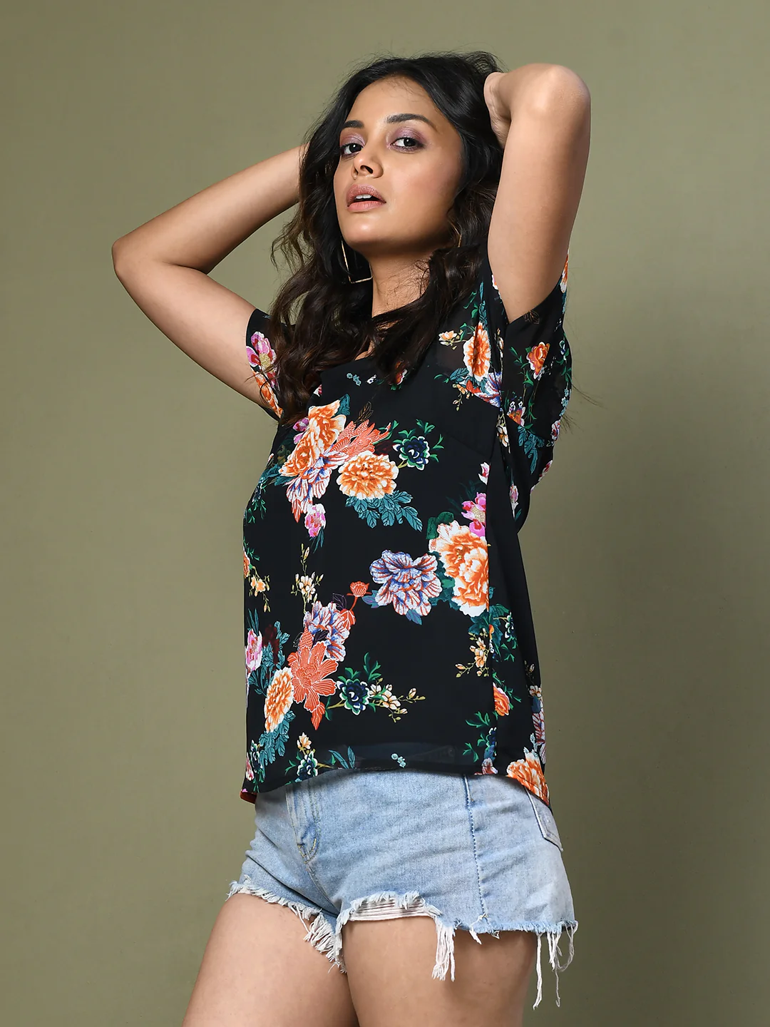 Black Printed Top - Image 3