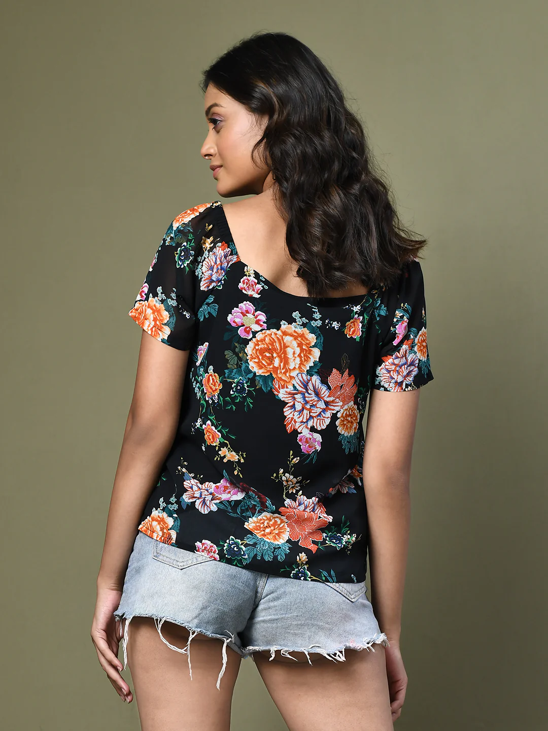 Black Printed Top - Image 4