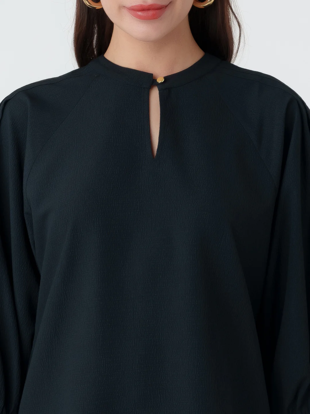 Black Self Design Regular Top - Image 6