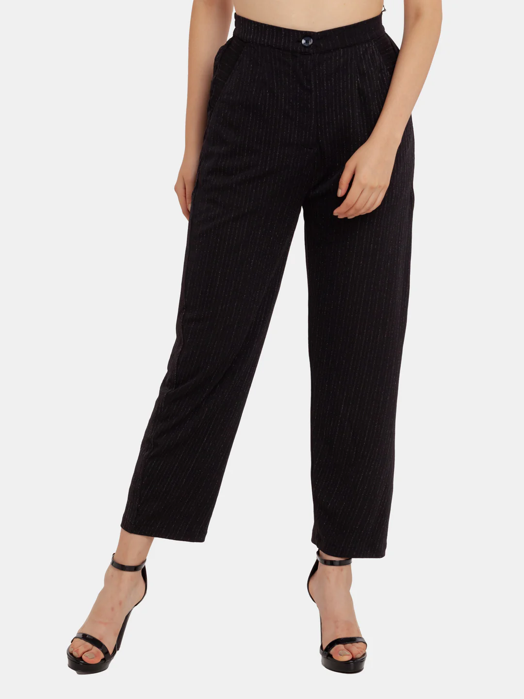 Black Shimmer Regular Trouser - Image 3