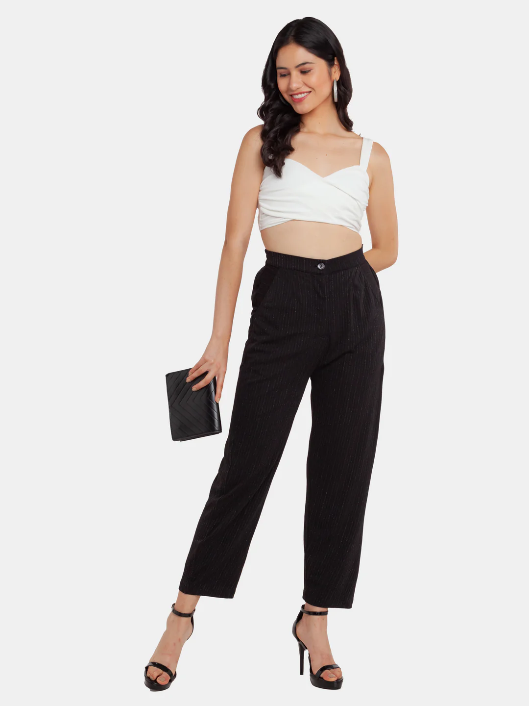 Black Shimmer Regular Trouser - Image 5