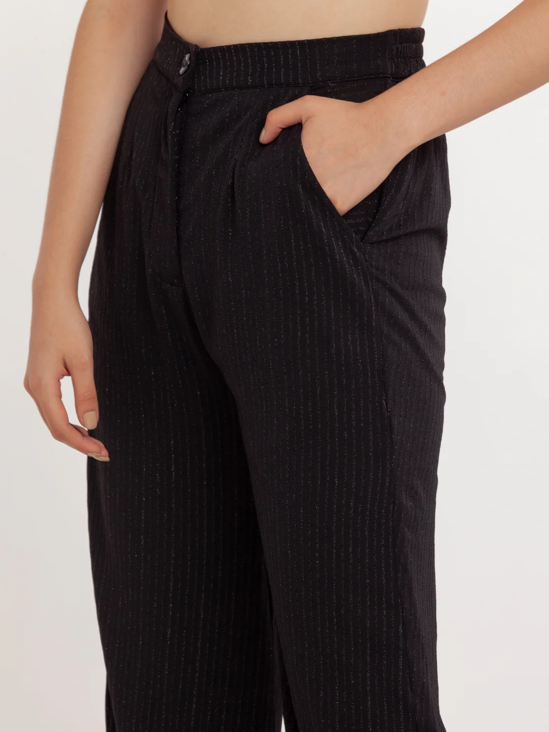 Black Shimmer Regular Trouser - Image 6