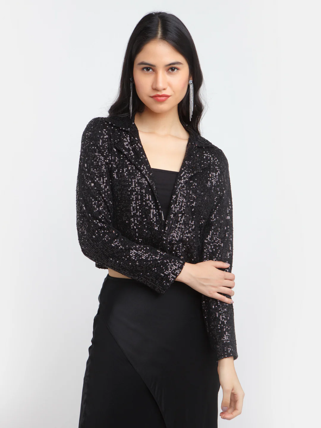 Black Solid Blazer - Image 2