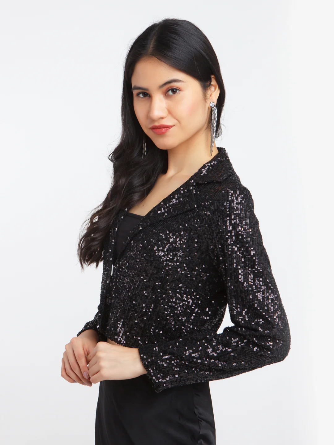 Black Solid Blazer - Image 3