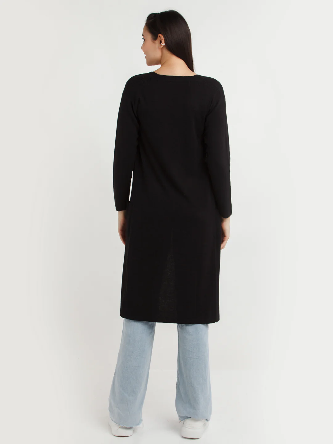 Black Solid Cardigan - Image 4