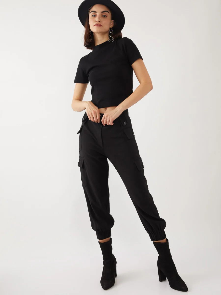 Black Solid Cargos